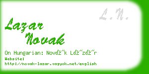 lazar novak business card